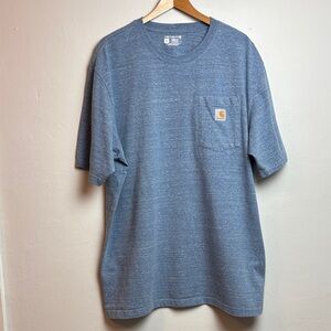 Carhartt Men's Loose Fit Heavyweight Short-Sleeve Pocket T-Shirt Light Blue XL